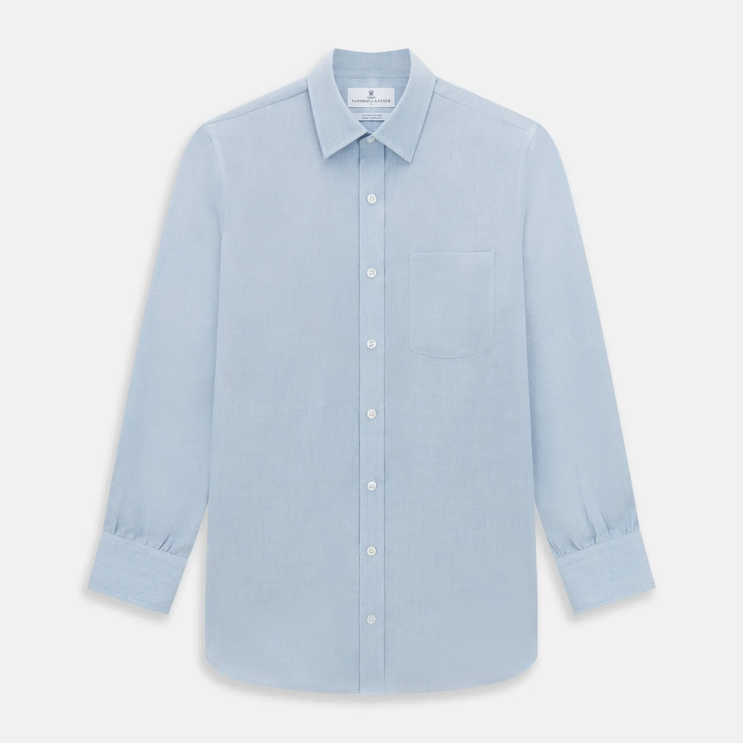 Pale Blue Cotton Cashmere Derby Collar Richmond Shirt