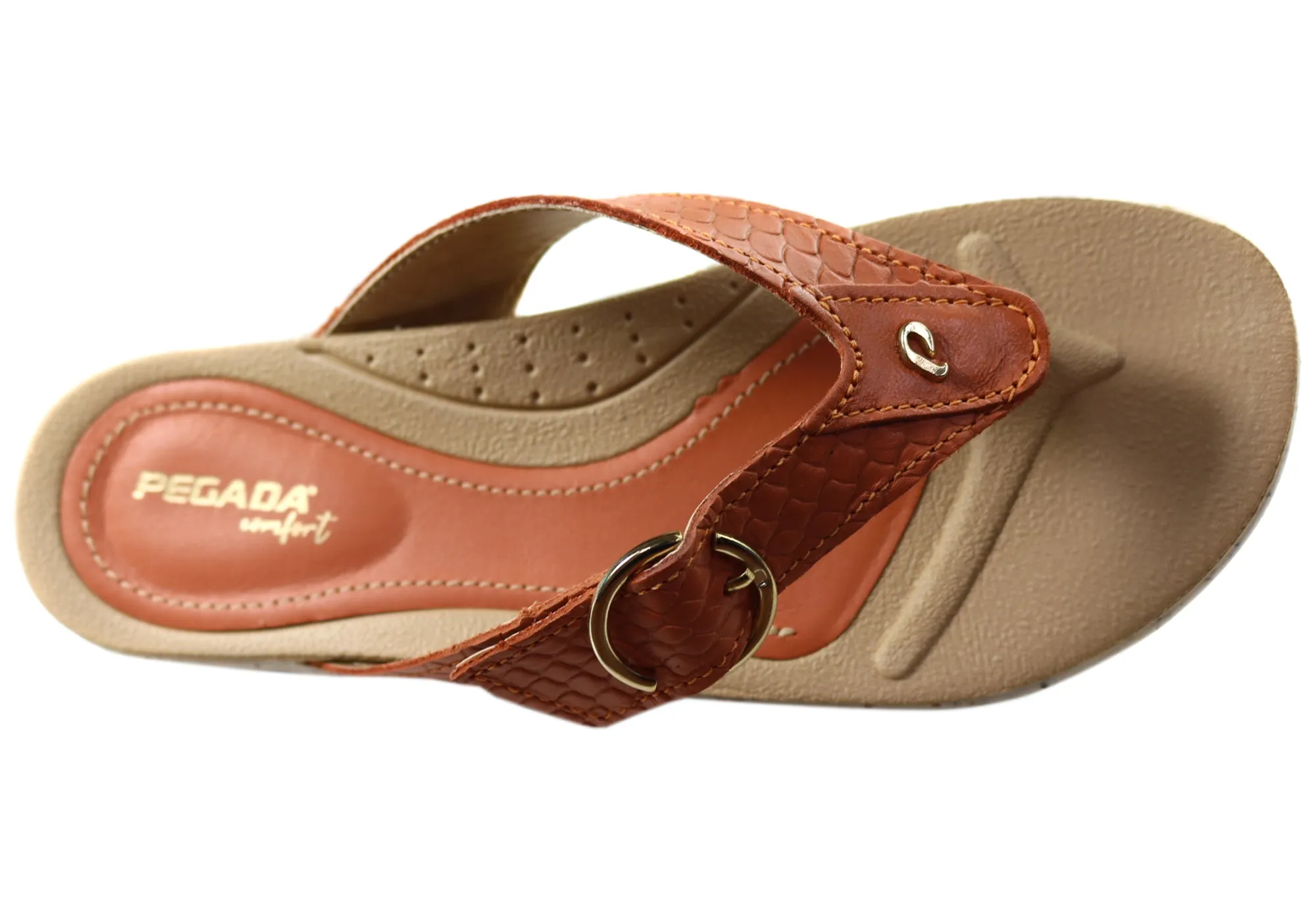 Pegada Explora Womens Comfort Leather Thongs Sandals Made In Brazil