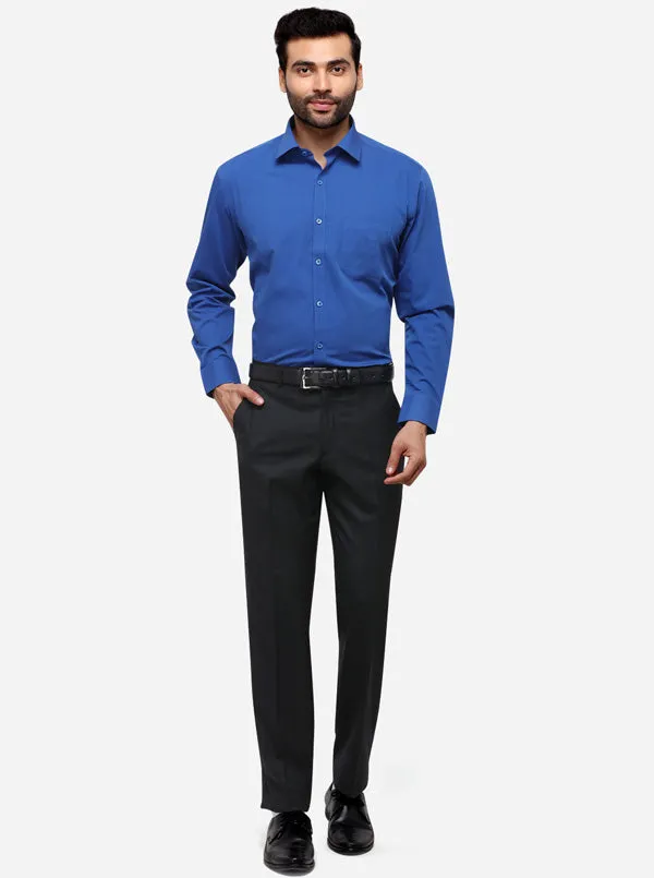 Persian Blue Solid Smart Fit Formal Shirt | JadeBlue