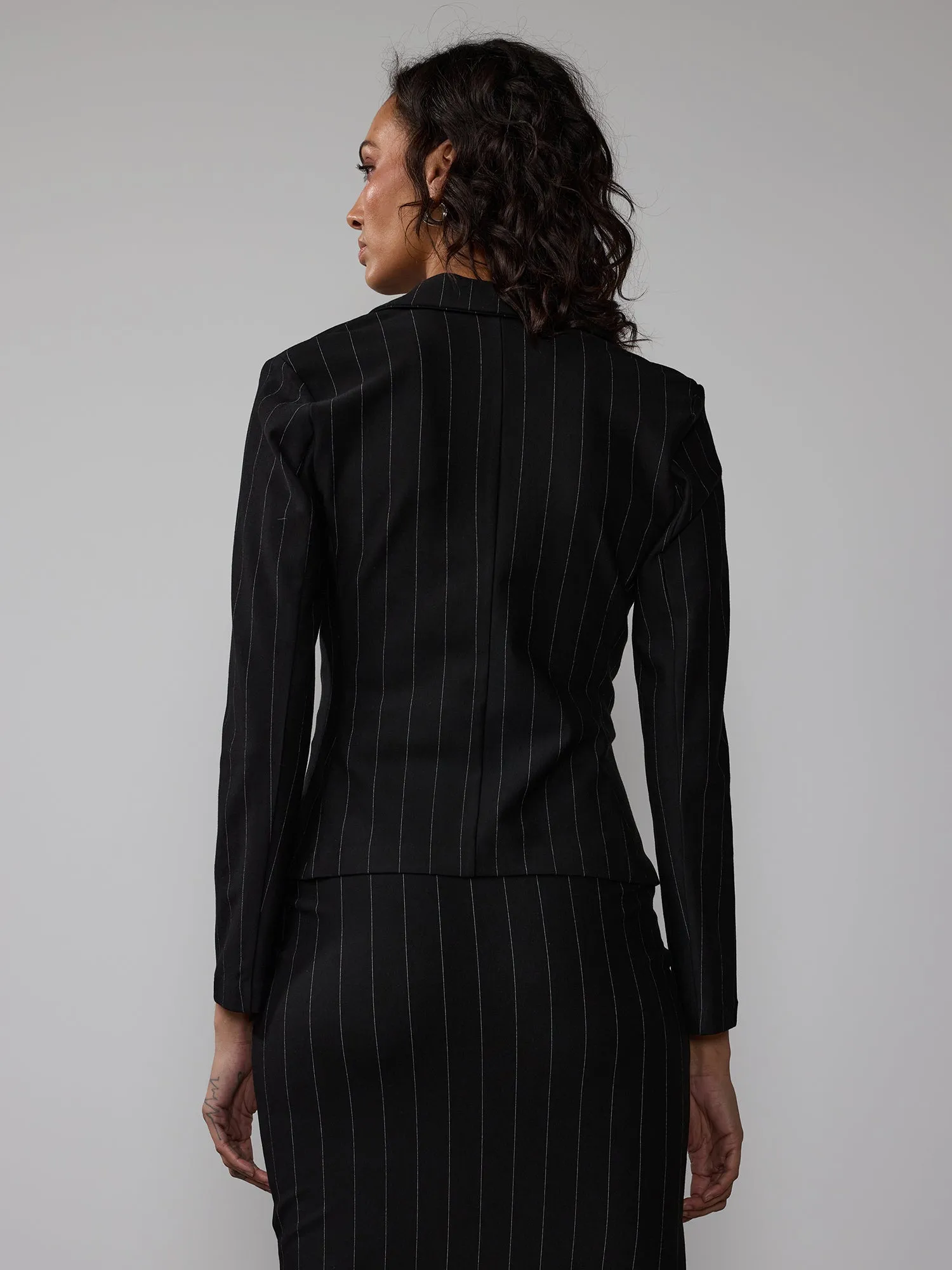 Pin Striped Ponte Blazer