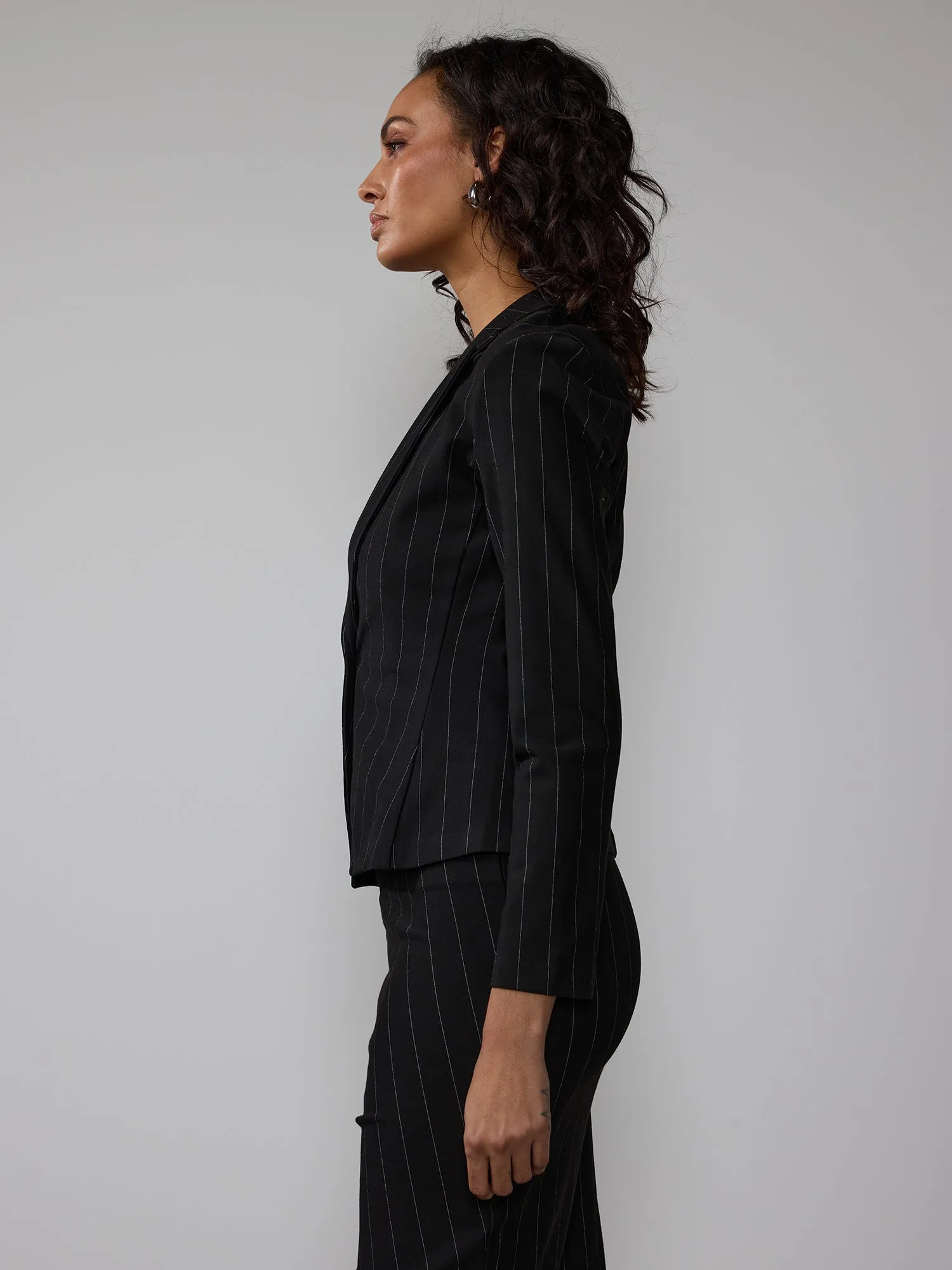 Pin Striped Ponte Blazer