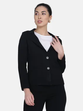 Poly Moss Blazer - Black