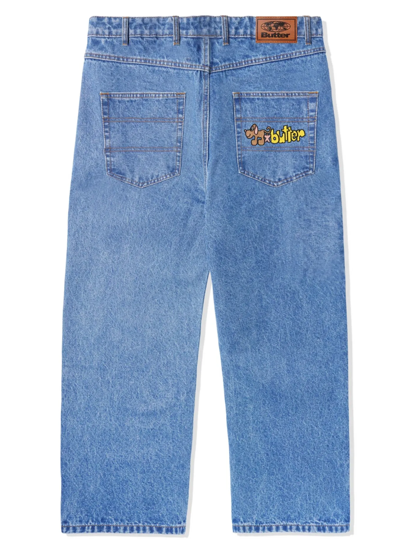 Pooch Relaxed Washed Indigo Jeans