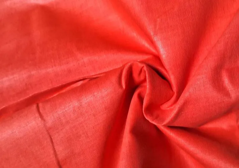 Red Plain Textured Cotton DT Fabric