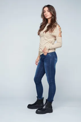 Relaxed Lace-up Top - Camel