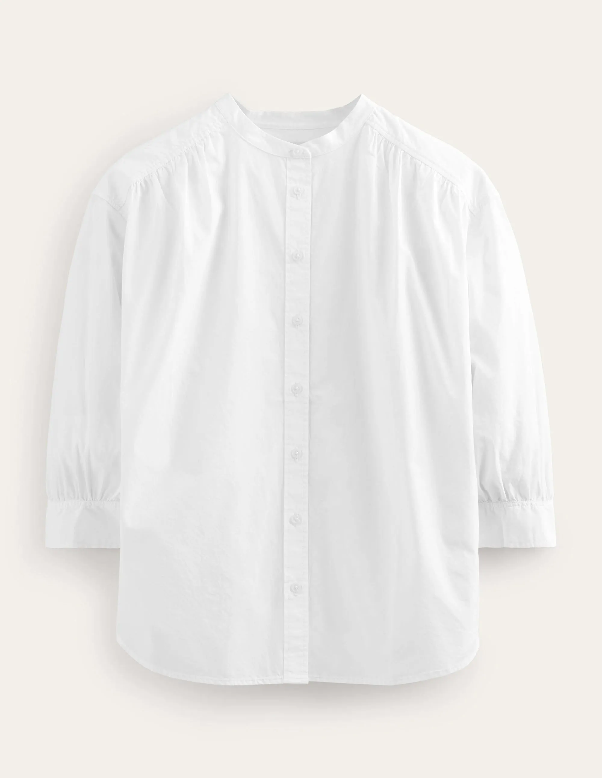 Relaxed Poplin Shirt-White