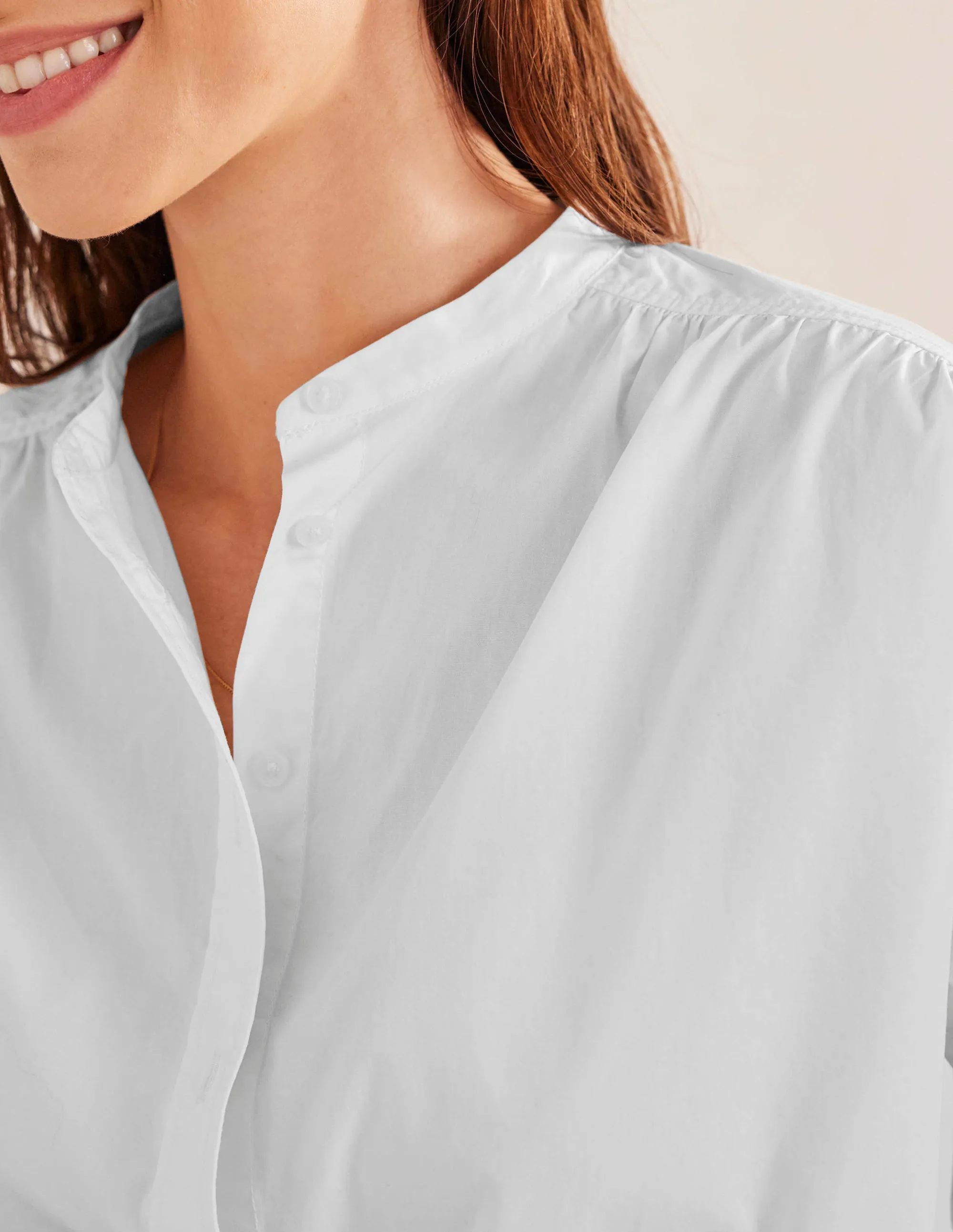 Relaxed Poplin Shirt-White