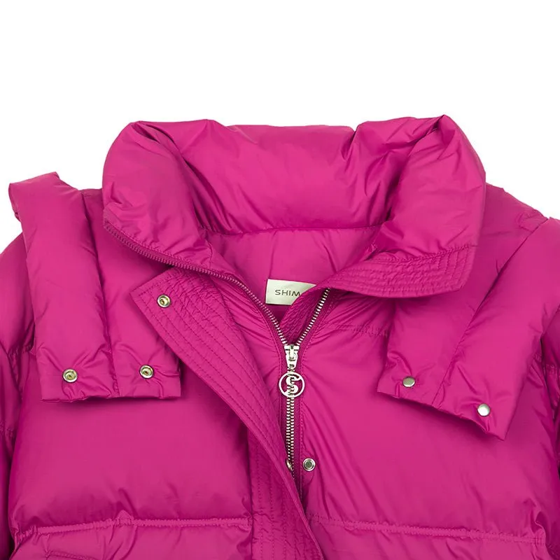 Rose Red Short Puffer Down Jacket