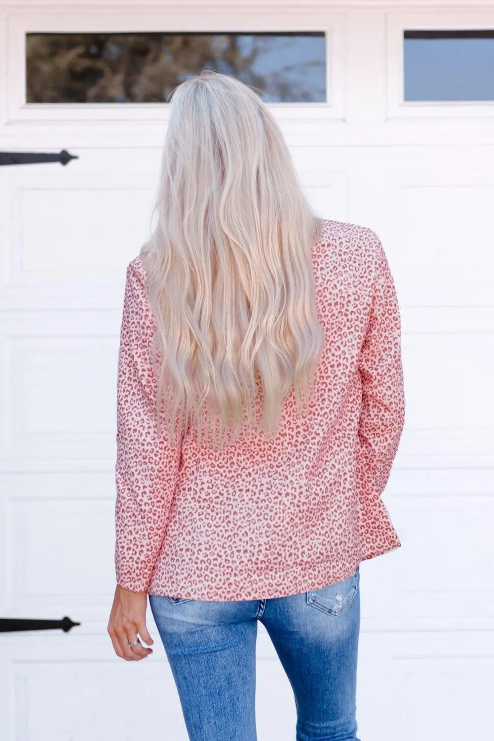 Silky Pink Leopard Blazer