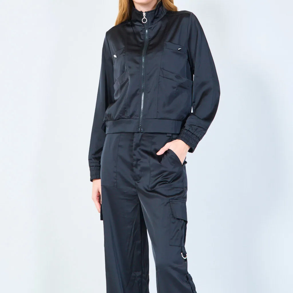 Sleek utility jacket and pants set wholesale