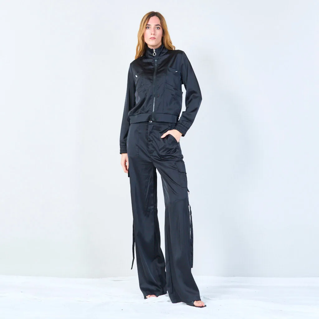 Sleek utility jacket and pants set wholesale