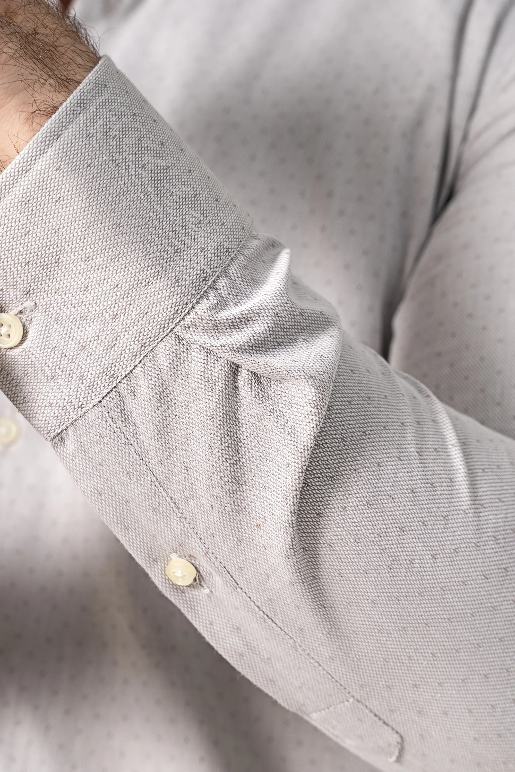 SMART SHIRT LIGHT KHAKI TEXTURED