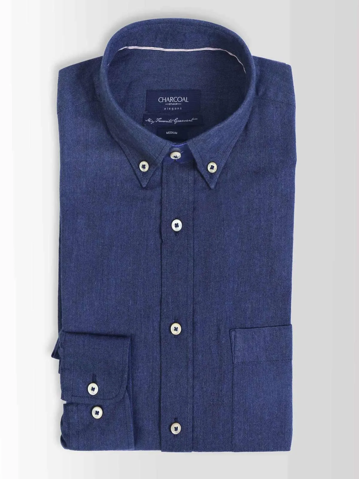 SMART SHIRT WOOL DENIM BLUE