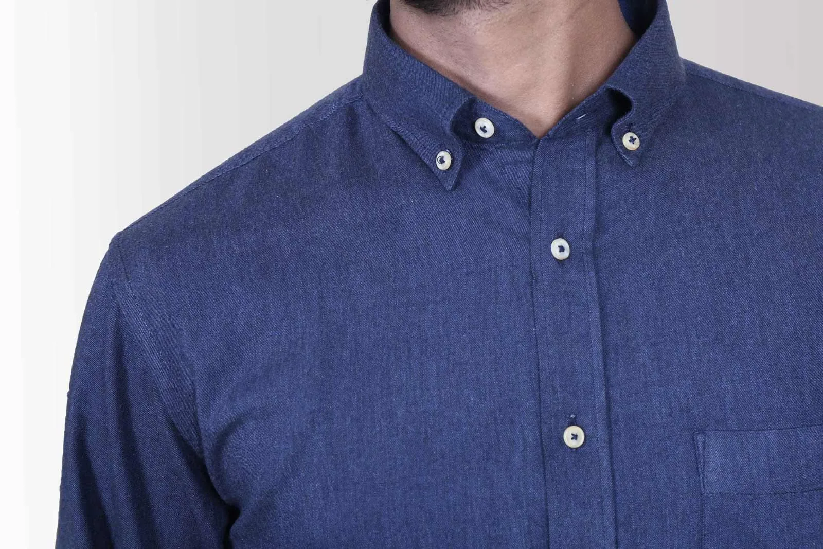 SMART SHIRT WOOL DENIM BLUE