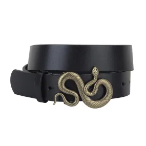 Snake Buckle Genuine Leather Belt