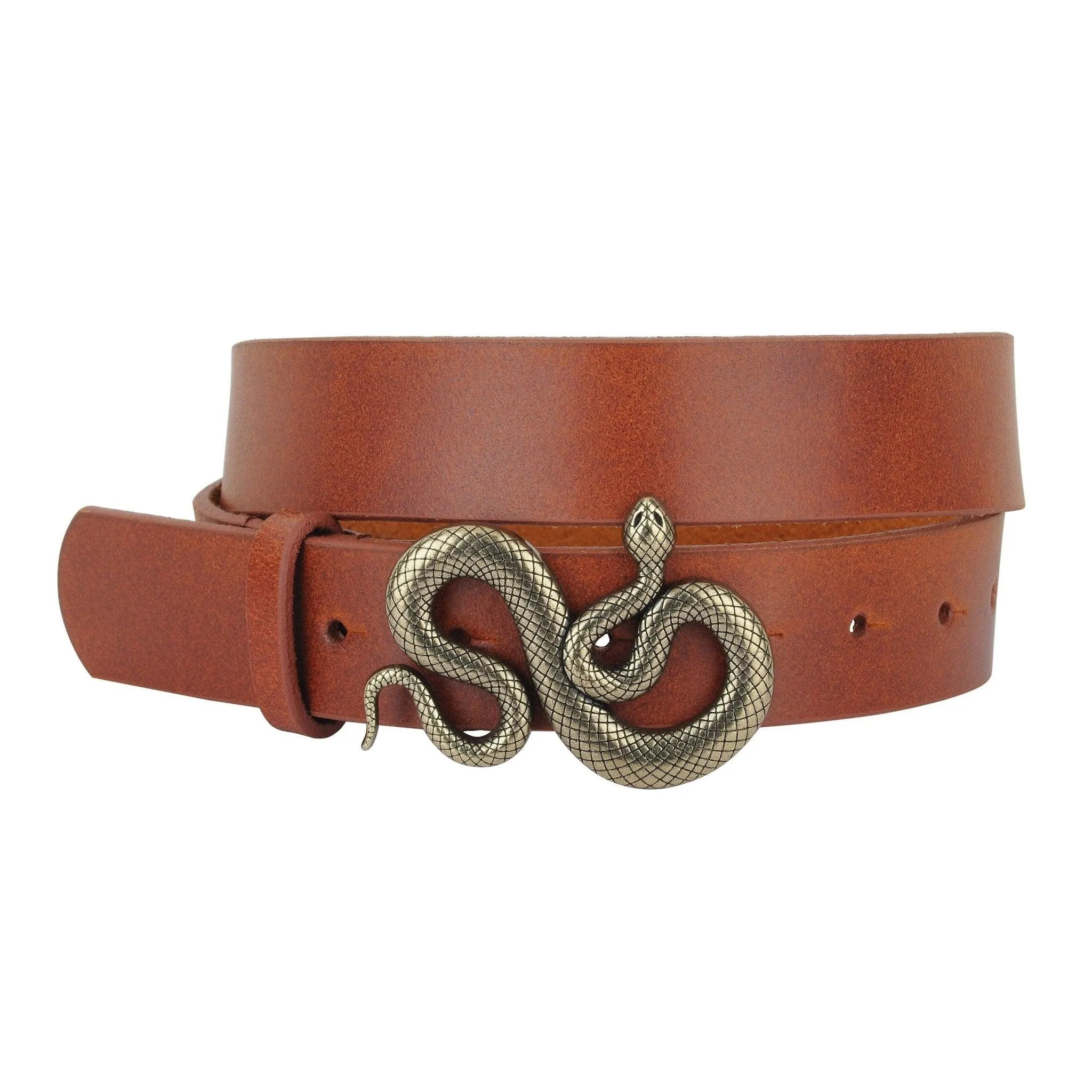 Snake Buckle Genuine Leather Belt