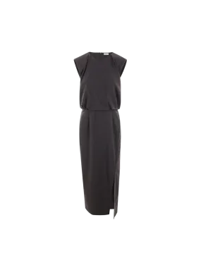 Stretch Wool Midi Dress