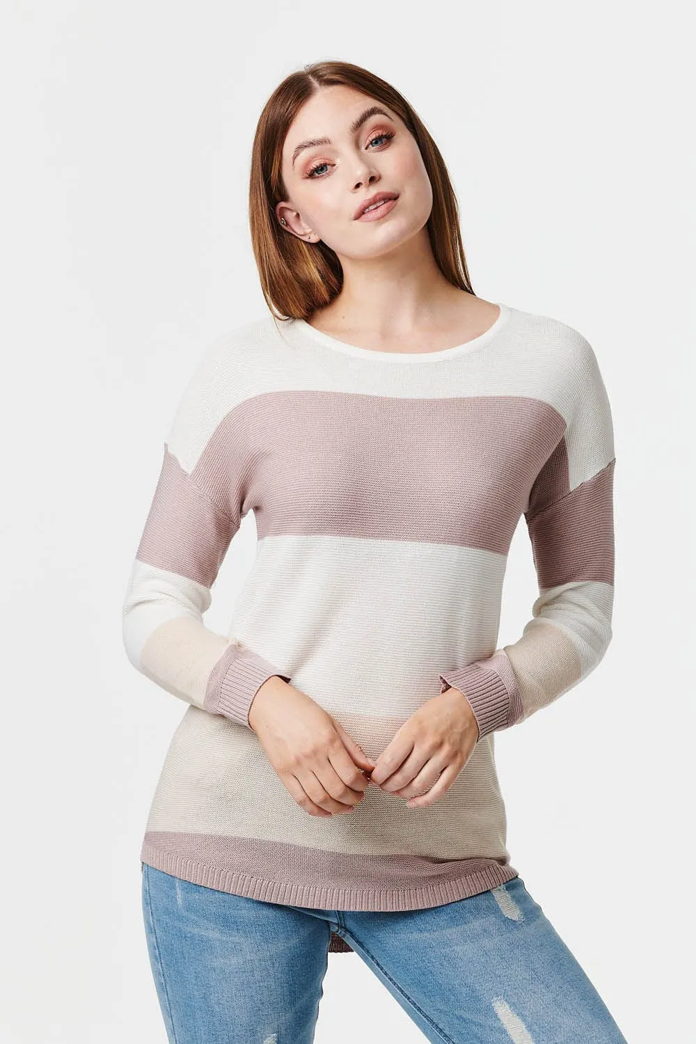 Striped Relaxed Knit Pullover