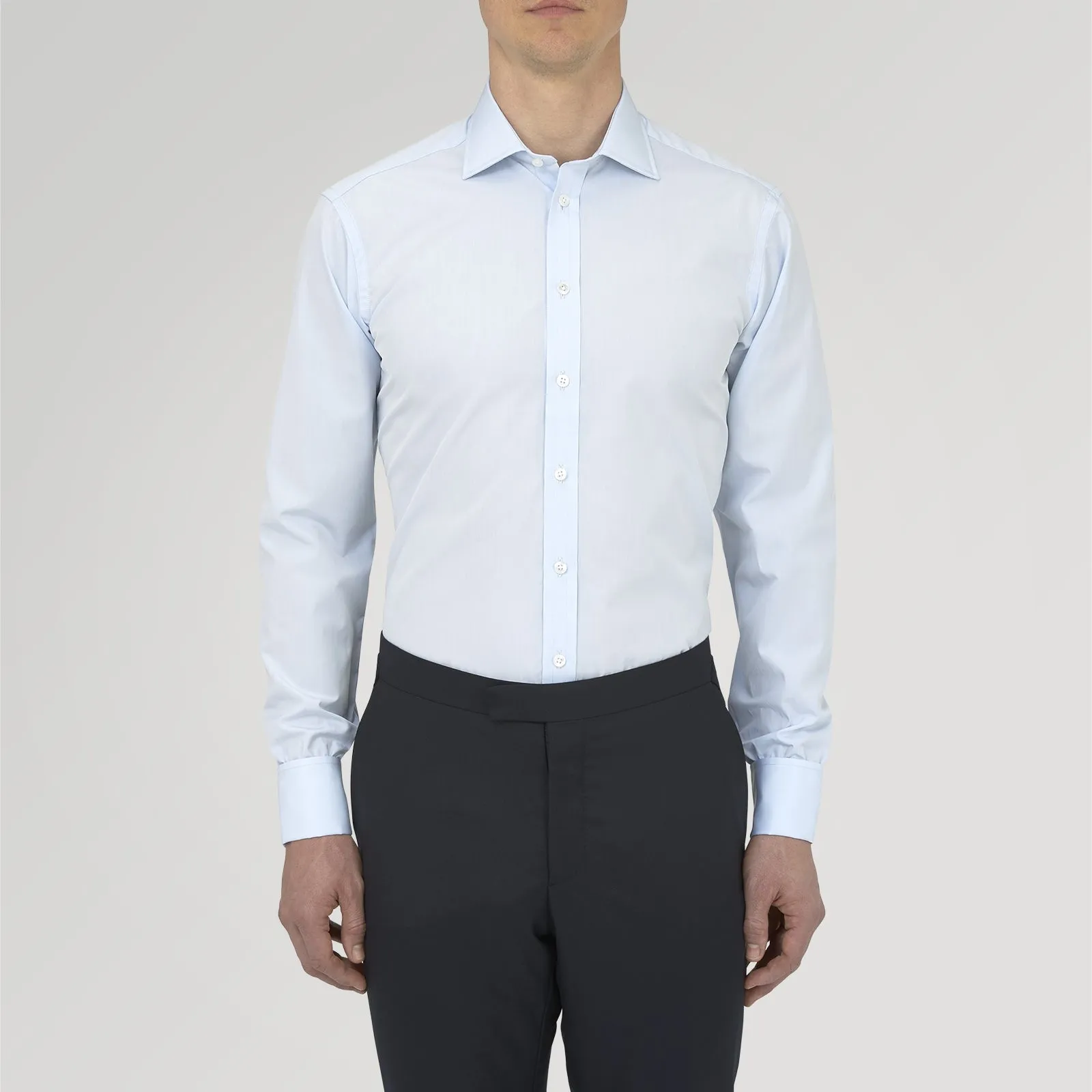 Two-Fold 120 Light Blue Shirt with Regent Collar and Double Cuffs